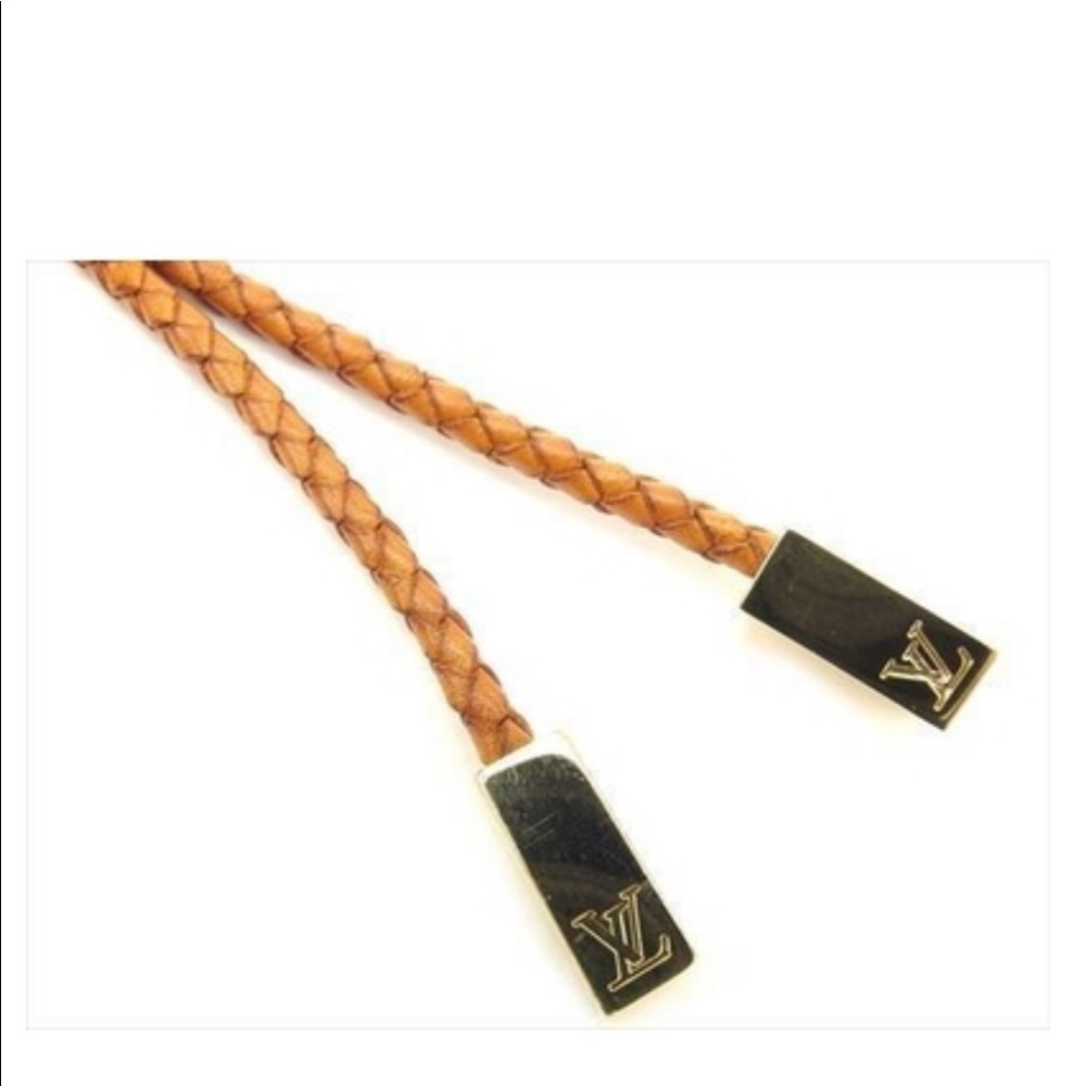 Authentic Vintage LOUIS VUITTON Ceinture Vvn Tulle Braided Rope Leather Belt - Picture 3 of 4